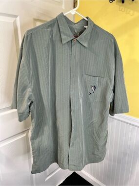 Bamboo Cay Embroidered Logo Short Sleeve Shirt - Sage